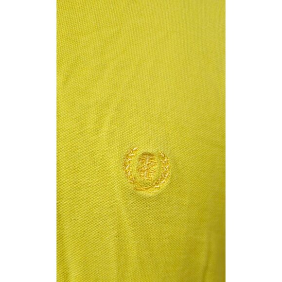 Izod Silk Wash Mens Large Yellow Short Sleeve Logo Golf Rugby Preppy Polo Shirt - Picture 4 of 11